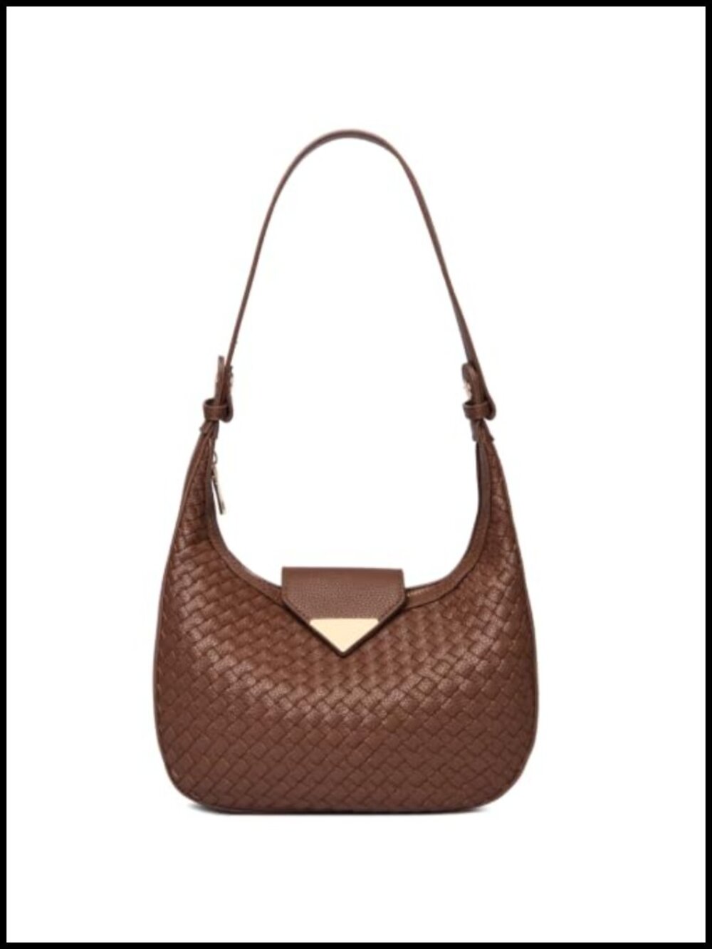 3-Way Convertible Mini Crossbody Bag Woven PU Crescent Shoulder Purse